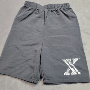Vintage Xstatx Kids Black Athletic Shorts Elastic Waist Logo Size 4 Made in USA